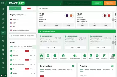 Homepage CampoBet MX
