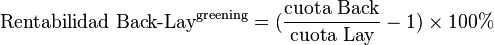 formula rentabilidade trade back-lay com hedging